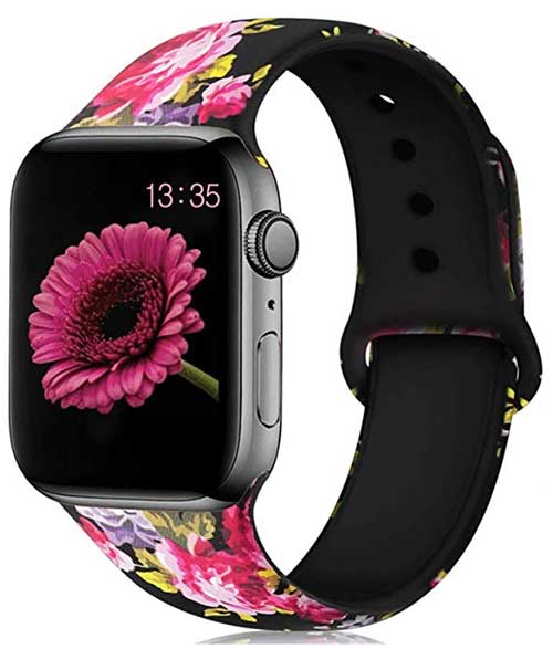 Флорална каишка за часовник на Apple