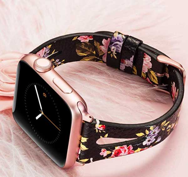 Wearlizer Дамски флорален часовник Apple Watch Band
