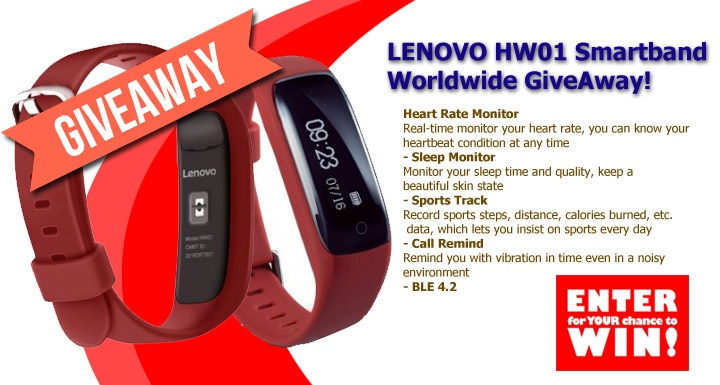 Lenovo HW01 Smartband Worldwide GiveAway!