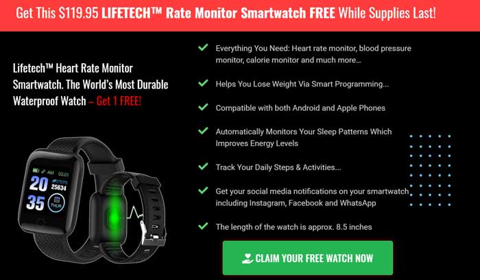 Смарт часовник LifeTech - Лесен за носене здраве
