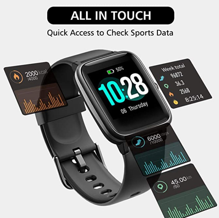 Lintelek Smartwatch - Лек, опростен интелигентен часовник за фитнес