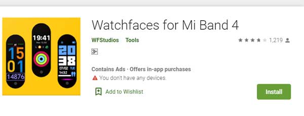 Гледайте лица за Mi Band 4 от WFStudios