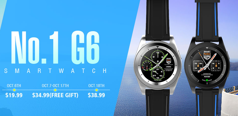 [Сделка] NO.1 G6 Smartwatch - Само $ 19 на Geekbuying!